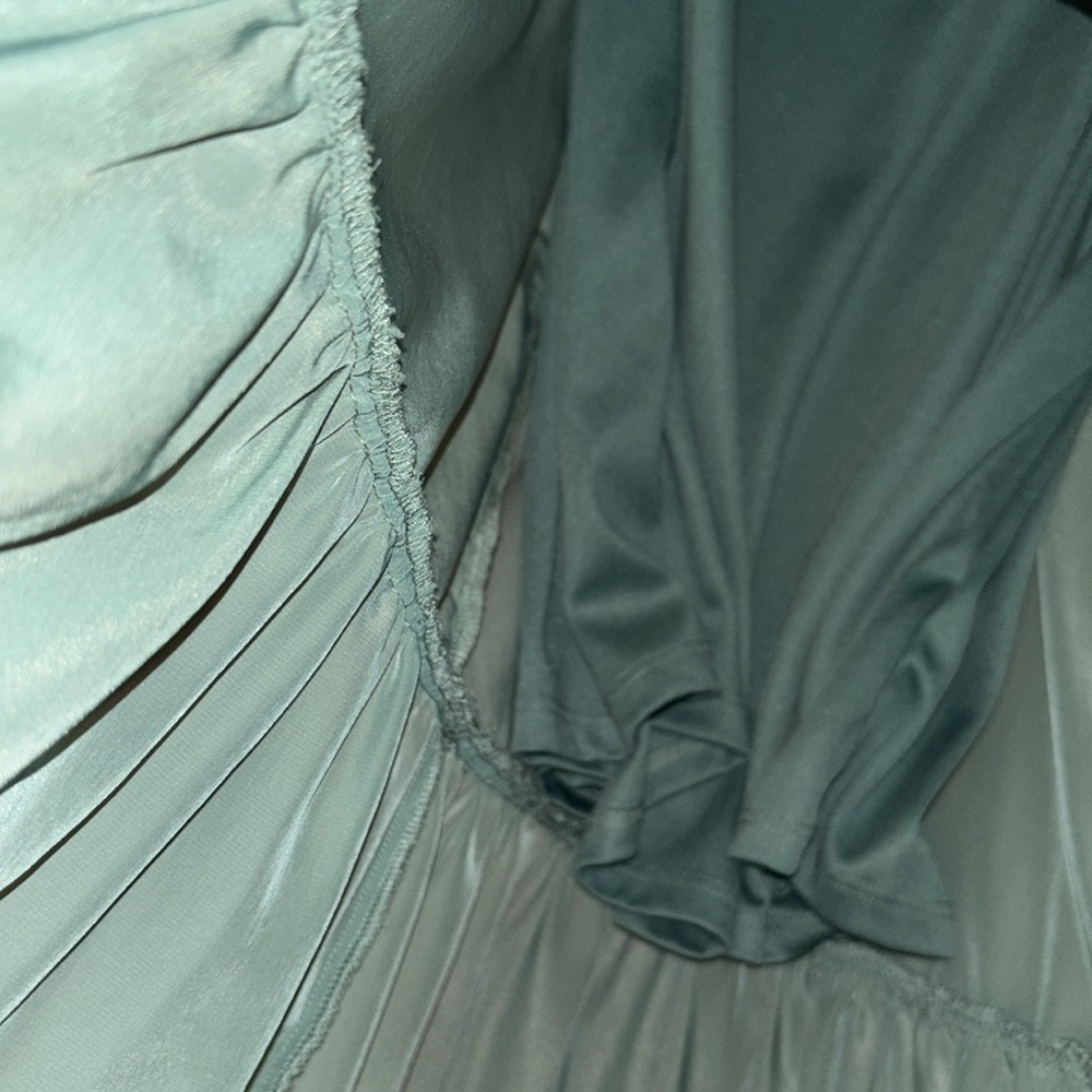 Fables agate green color women’s medium spaghetti strap Thai front long dress - Picture 5 of 12